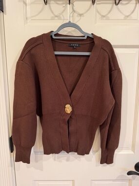 FORE Brown V-Neck Button Front Cardigan